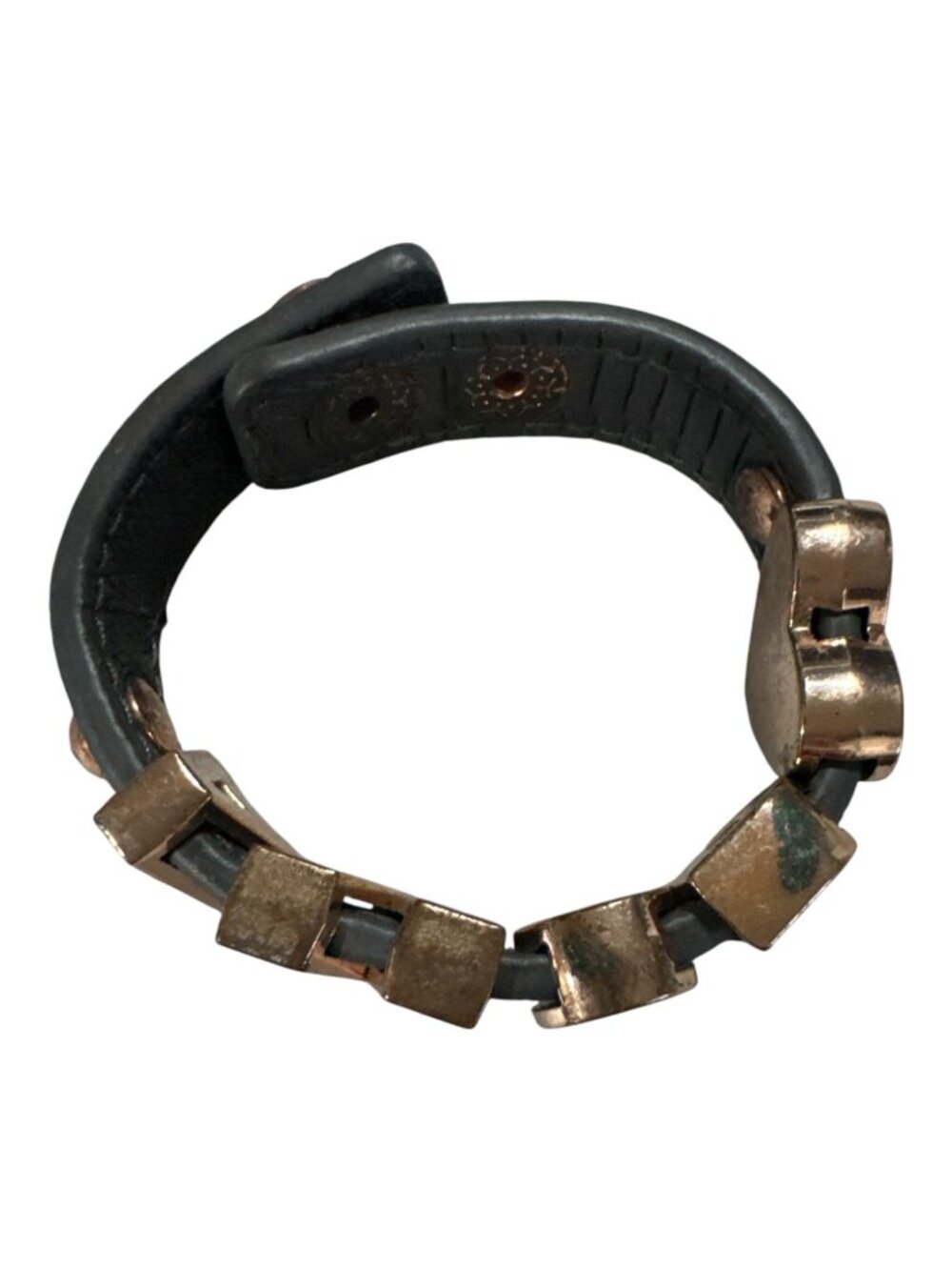 I Love Roma Leather Bracelet With Gold-Tone Amor Lettering & Heart Design - Picture 4 of 8